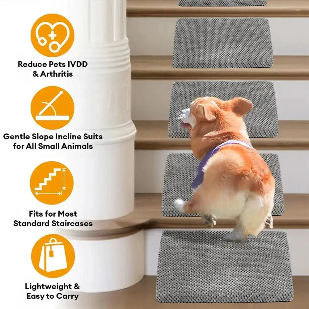 Modular Foam Dog Ramp Stairs for Staircase Stairs with Velcro Tektoty
