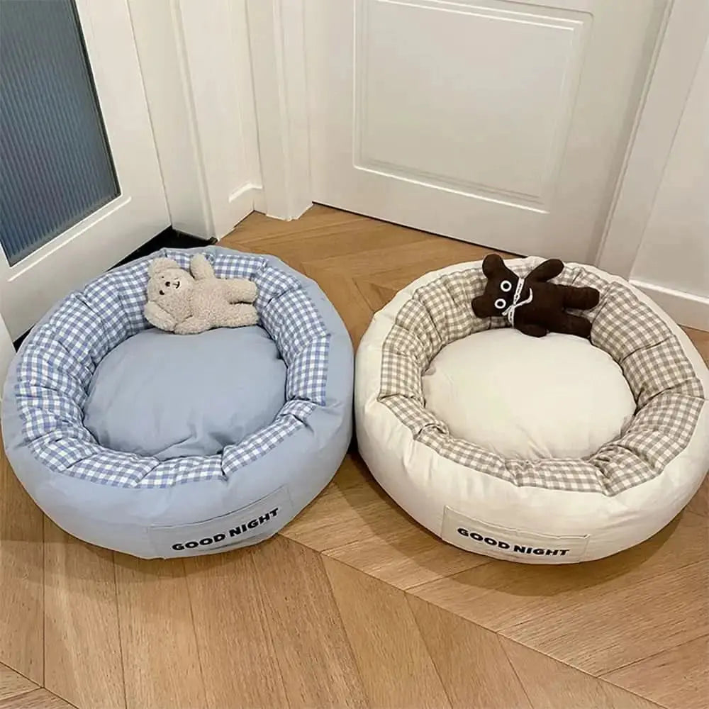 Goodnight Deep Sleep All-around Calming Dog Bed with Bear Toy Tektoty