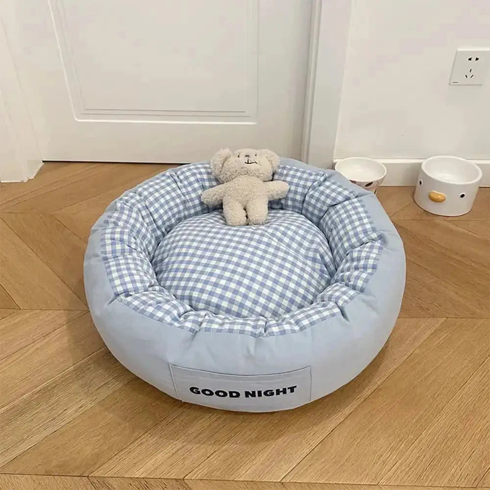 Goodnight Deep Sleep All-around Calming Dog Bed with Bear Toy Tektoty
