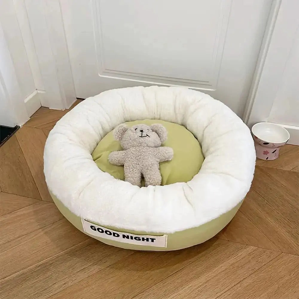 Goodnight Deep Sleep All-around Calming Dog Bed with Bear Toy Tektoty