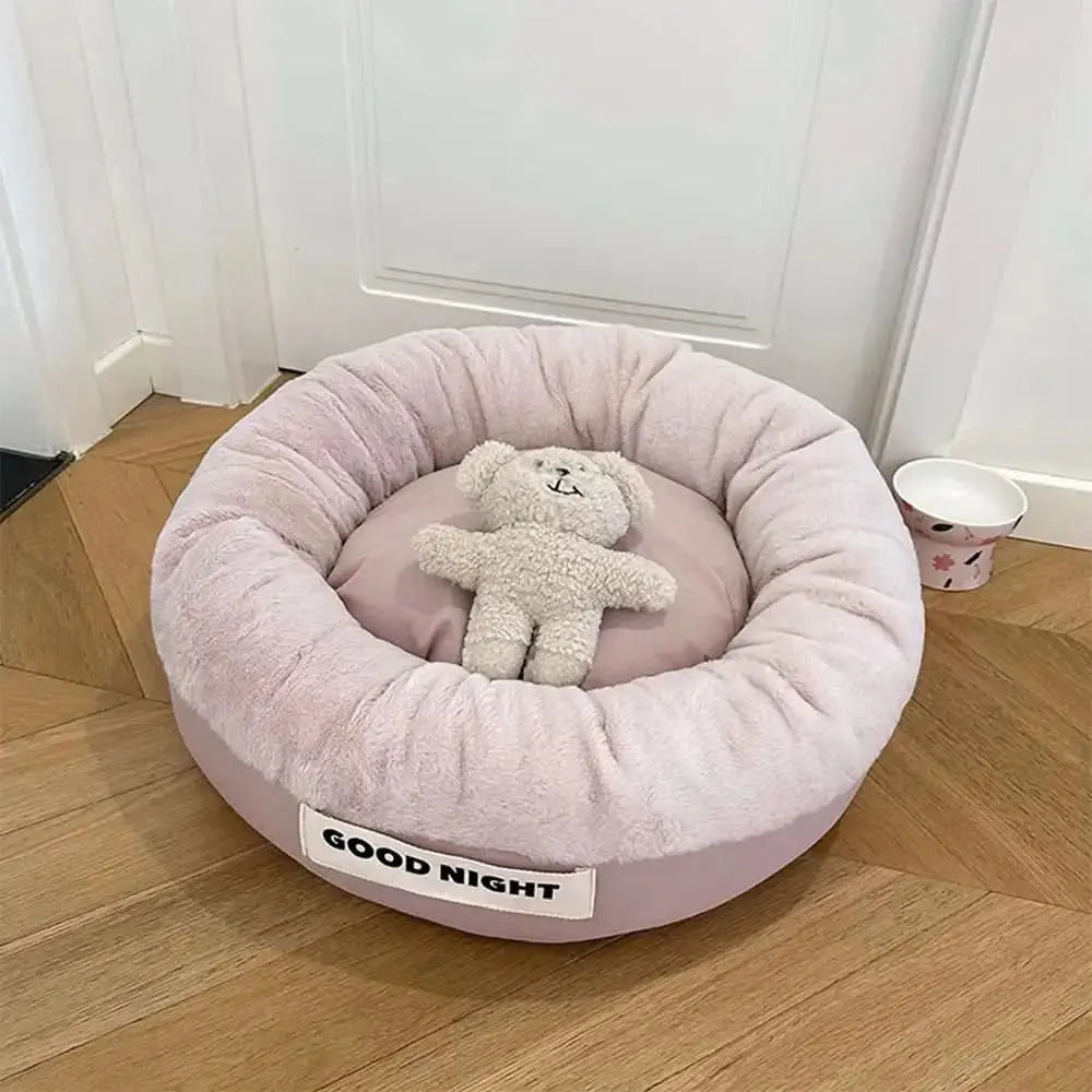 Goodnight Deep Sleep All-around Calming Dog Bed with Bear Toy Tektoty