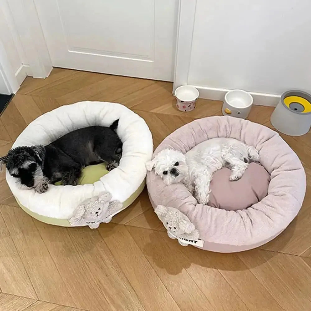 Goodnight Deep Sleep All-around Calming Dog Bed with Bear Toy Tektoty