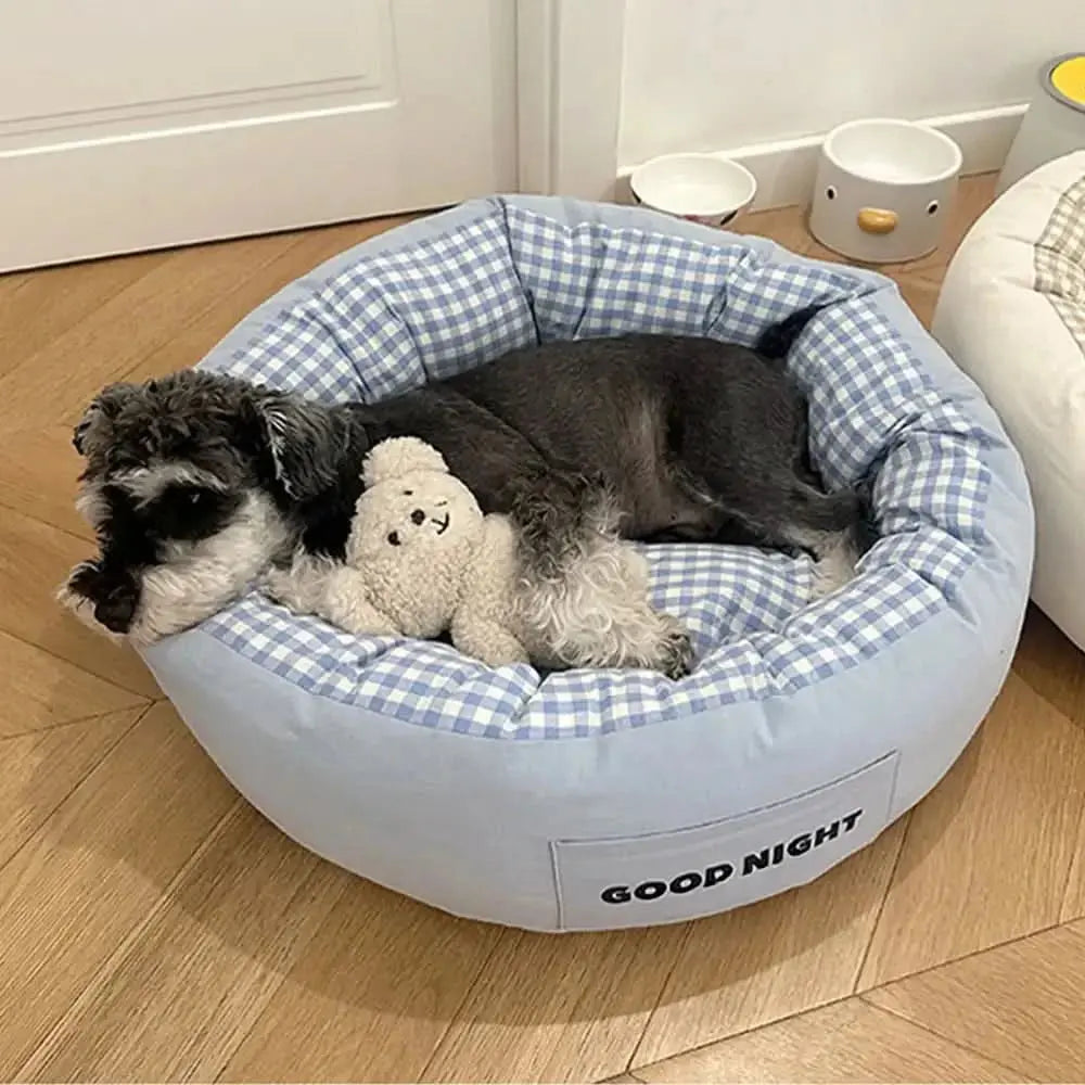 Goodnight Deep Sleep All-around Calming Dog Bed with Bear Toy Tektoty