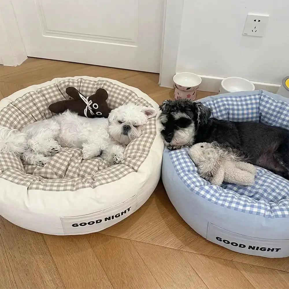 Goodnight Deep Sleep All-around Calming Dog Bed with Bear Toy Tektoty