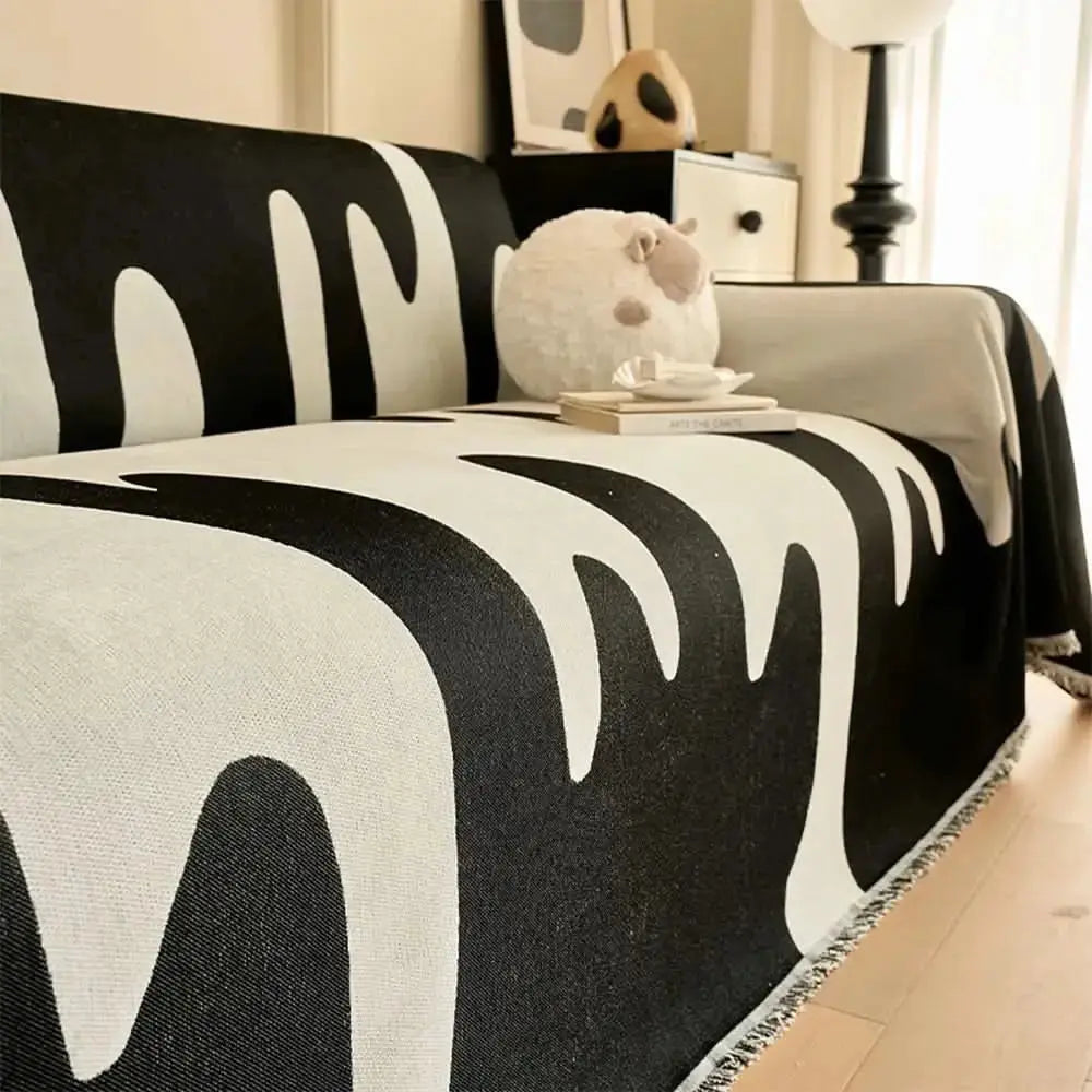 Ice Cream Wave Chenille All Seasons Universal Multifunctional Full Coverage Couch Cover Tektoty