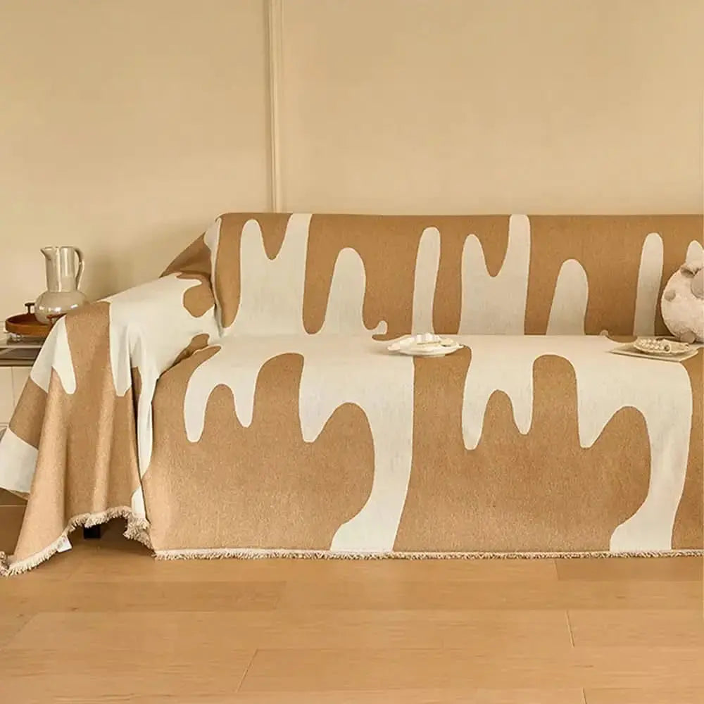 Ice Cream Wave Chenille All Seasons Universal Multifunctional Full Coverage Couch Cover Tektoty