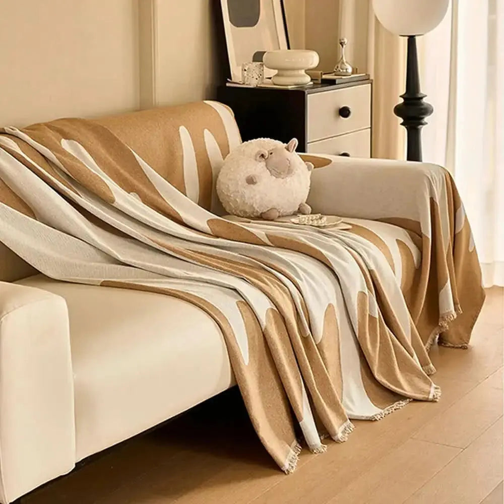 Ice Cream Wave Chenille All Seasons Universal Multifunctional Full Coverage Couch Cover Tektoty