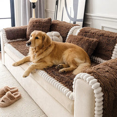 Luxury Fluffy Plush Thickened Comfortable Non-Slip Couch Cover