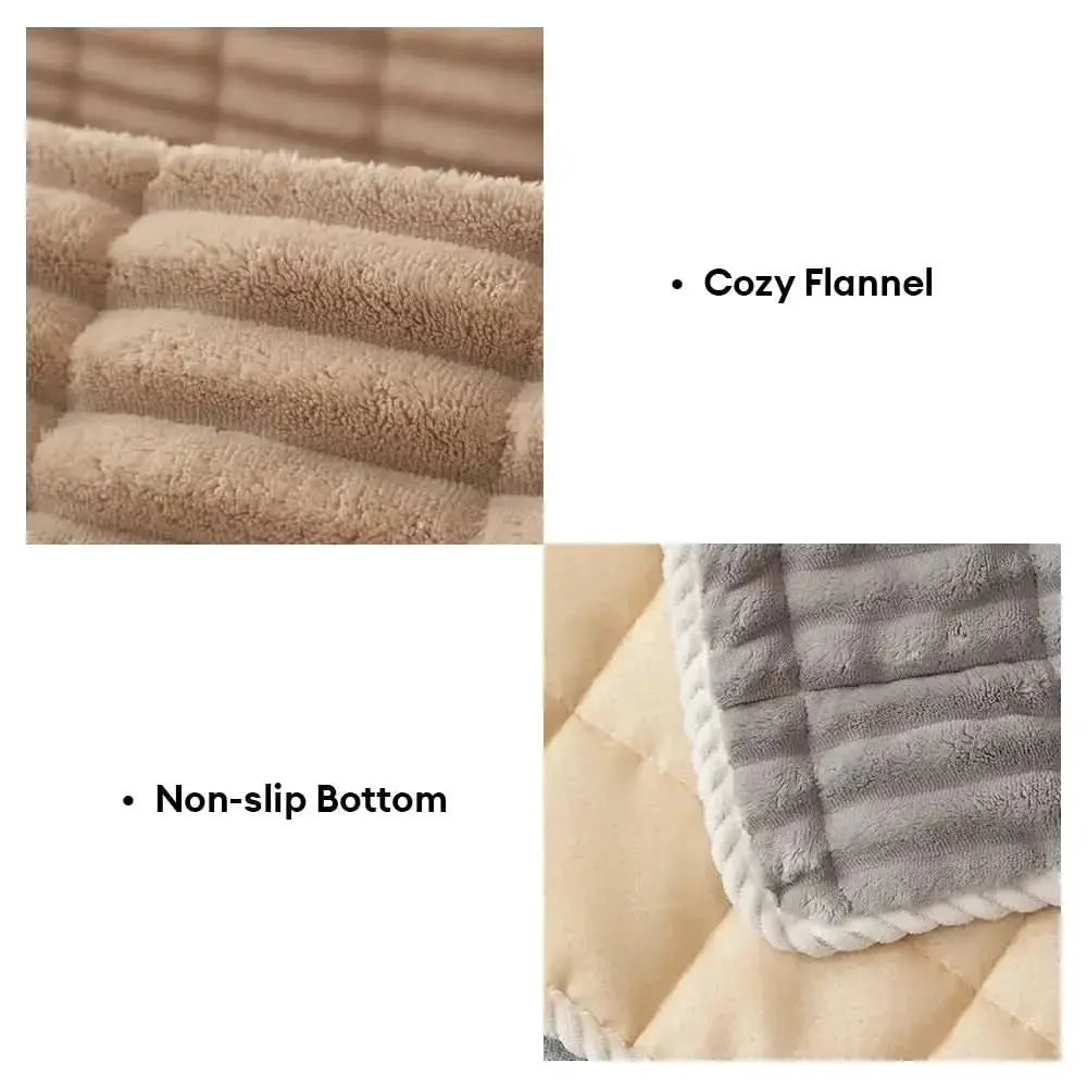 One-Piece Cozy Flannel Sofa Protection Non-Slip Couch Cover Tektoty