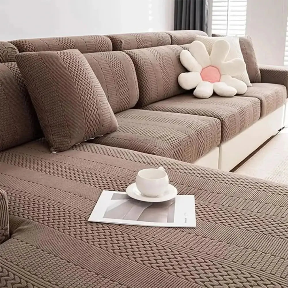 Polar Fleece Soft Antistatic Protection Sofa Stretch Full Wrap Couch Cover Tektoty