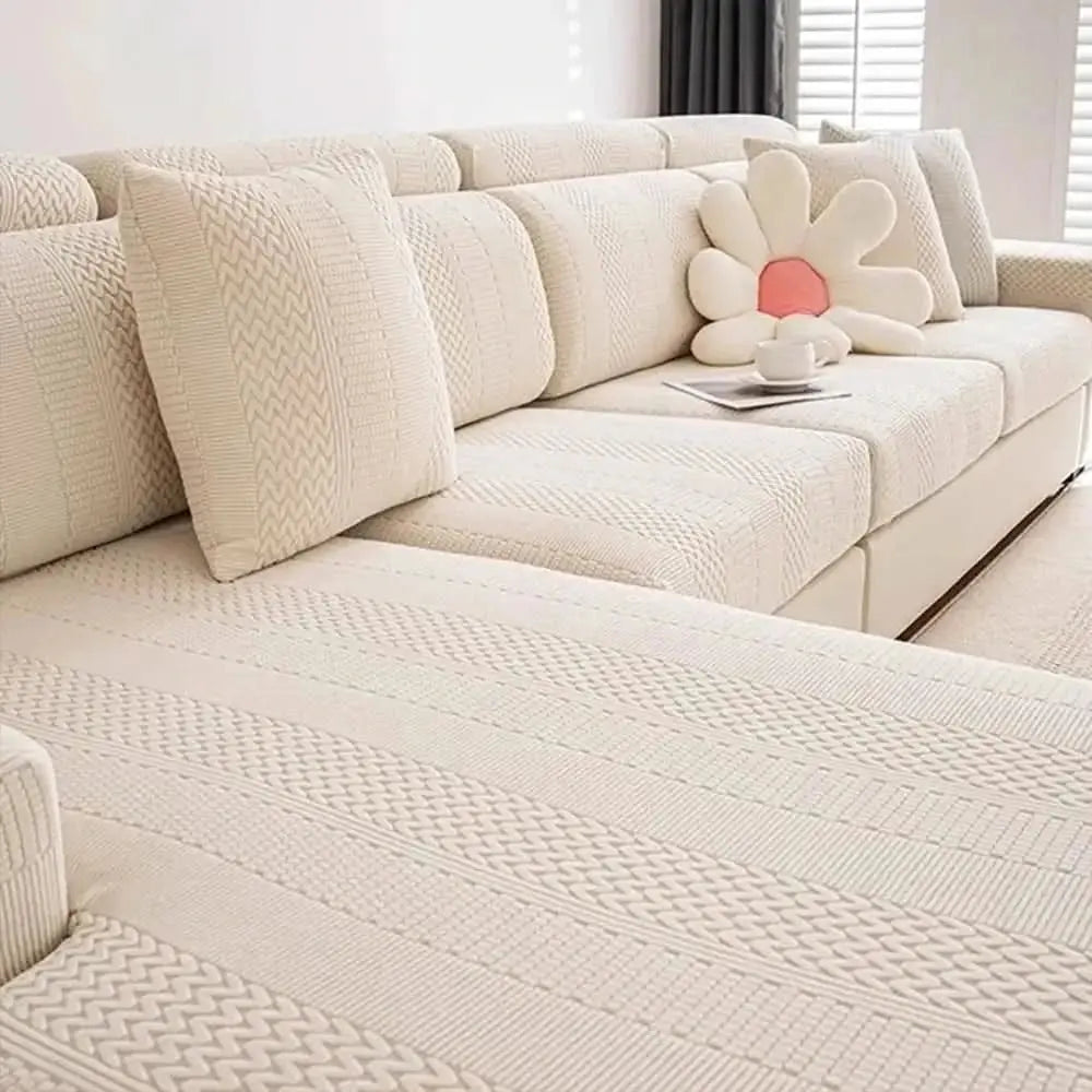 Polar Fleece Soft Antistatic Protection Sofa Stretch Full Wrap Couch Cover Tektoty