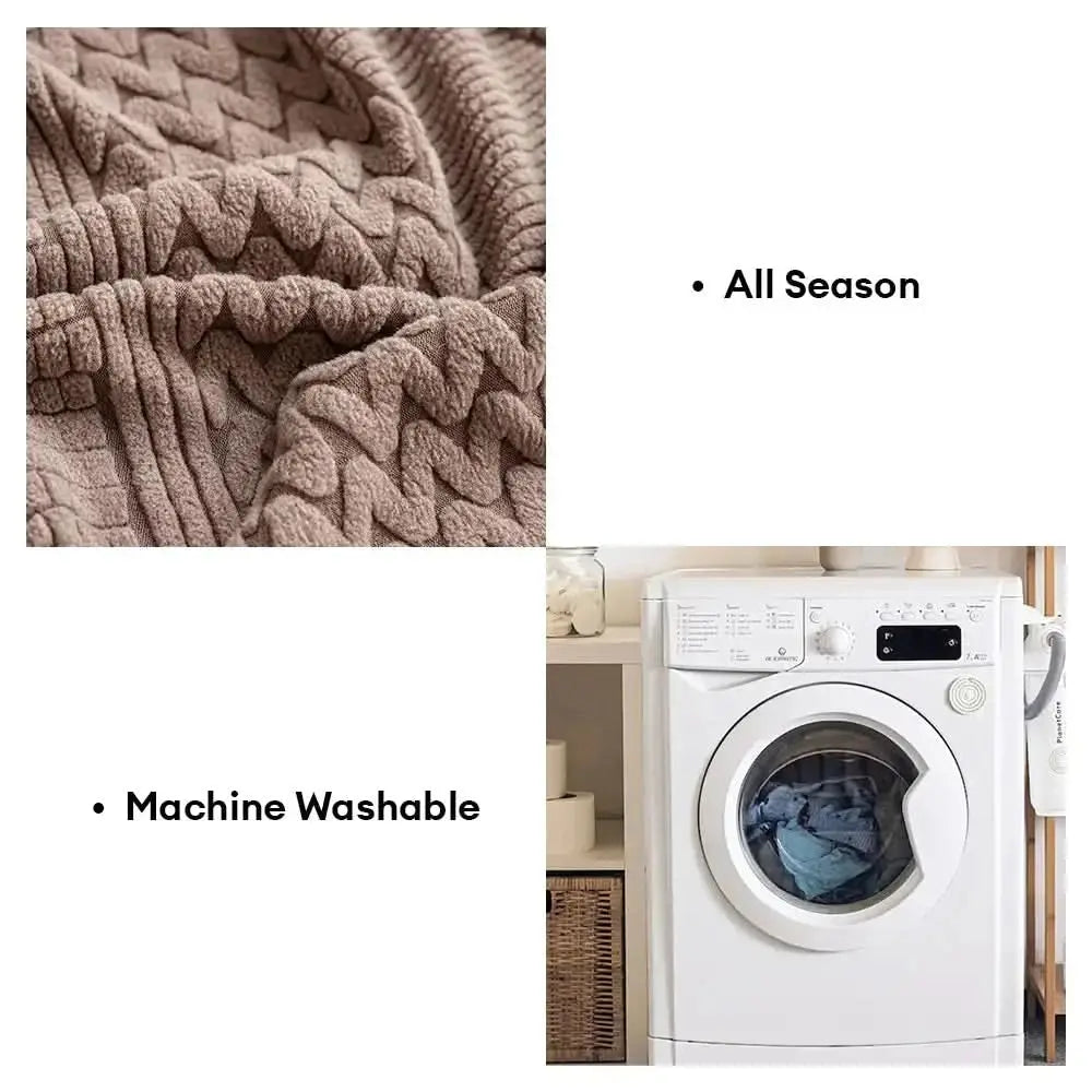 Polar Fleece Soft Antistatic Protection Sofa Stretch Full Wrap Couch Cover Tektoty