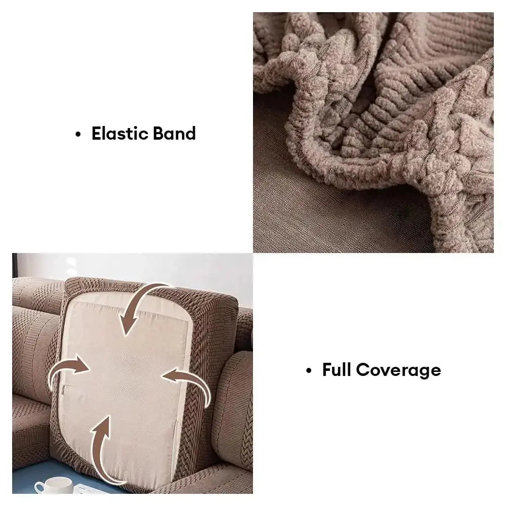 Polar Fleece Soft Antistatic Protection Sofa Stretch Full Wrap Couch Cover Tektoty