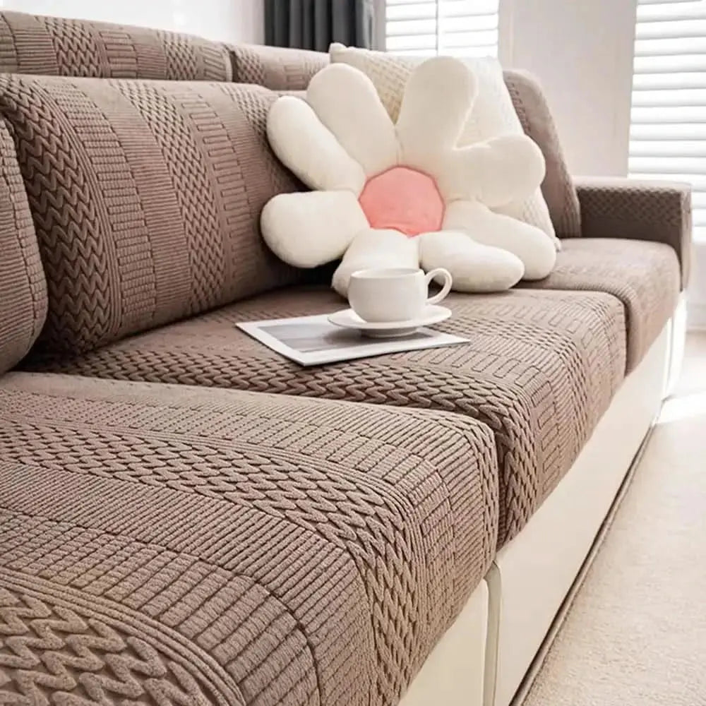 Polar Fleece Soft Antistatic Protection Sofa Stretch Full Wrap Couch Cover Tektoty