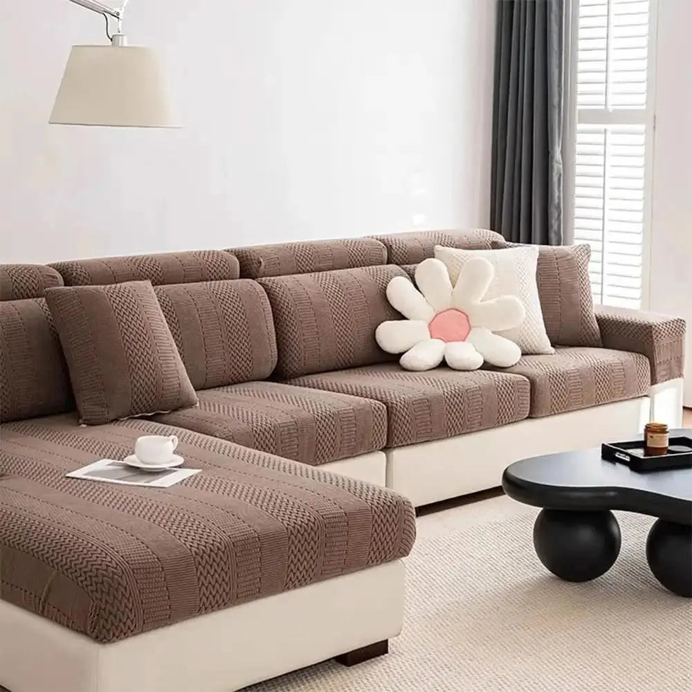 Polar Fleece Soft Antistatic Protection Sofa Stretch Full Wrap Couch Cover Tektoty