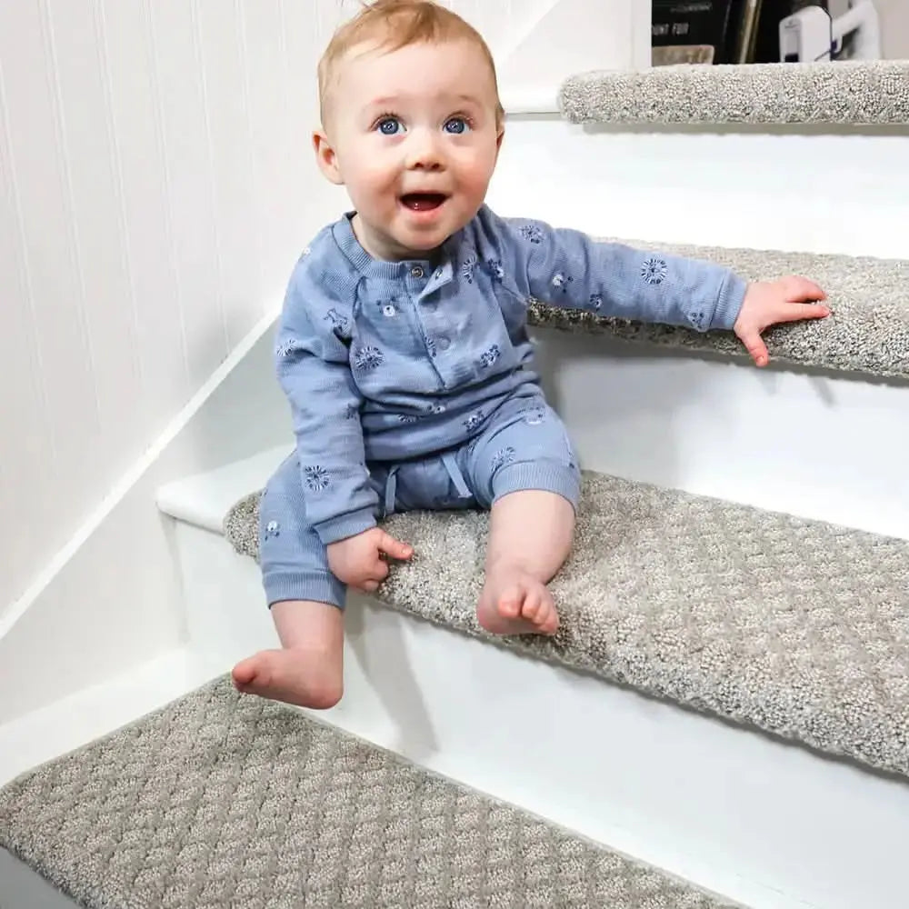 Soft Plush Indoor Stair Protectors Pet Friendly Tape Free Carpet Stair Treads Tektoty