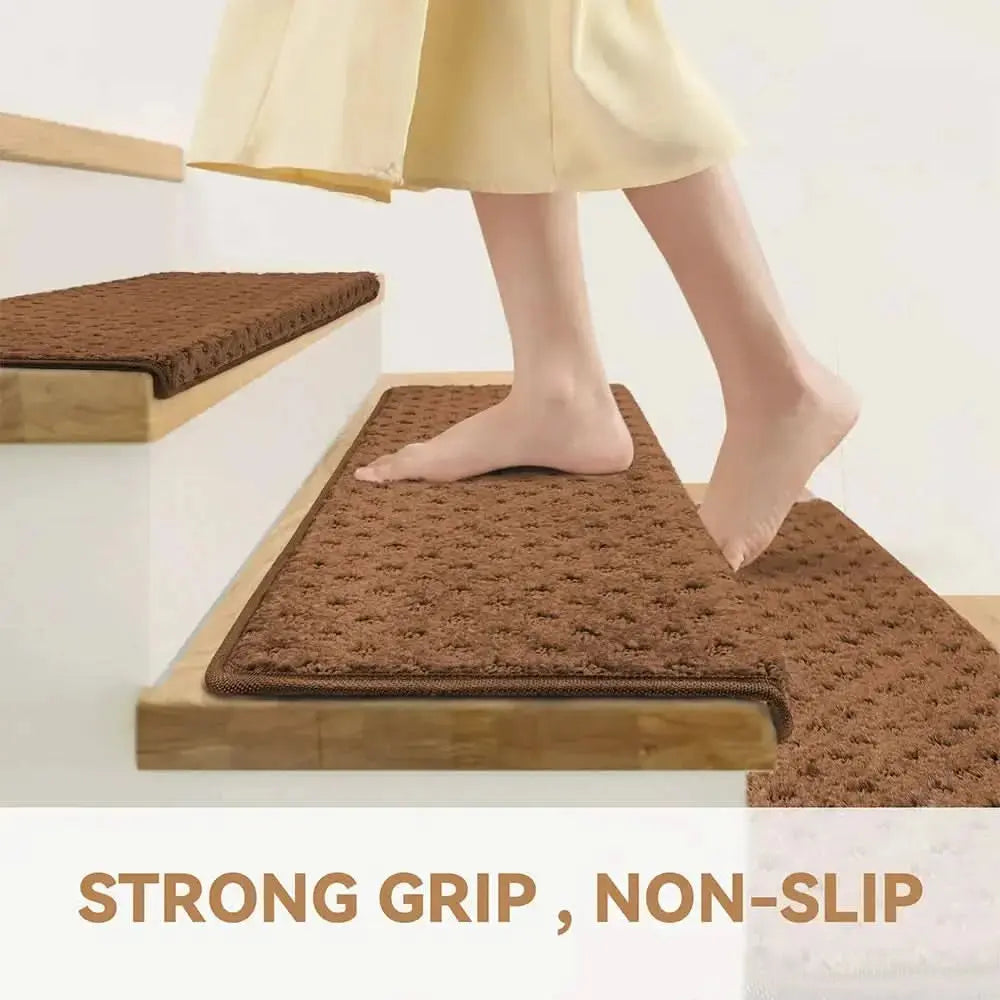 Soft Plush Indoor Stair Protectors Pet Friendly Tape Free Carpet Stair Treads Tektoty