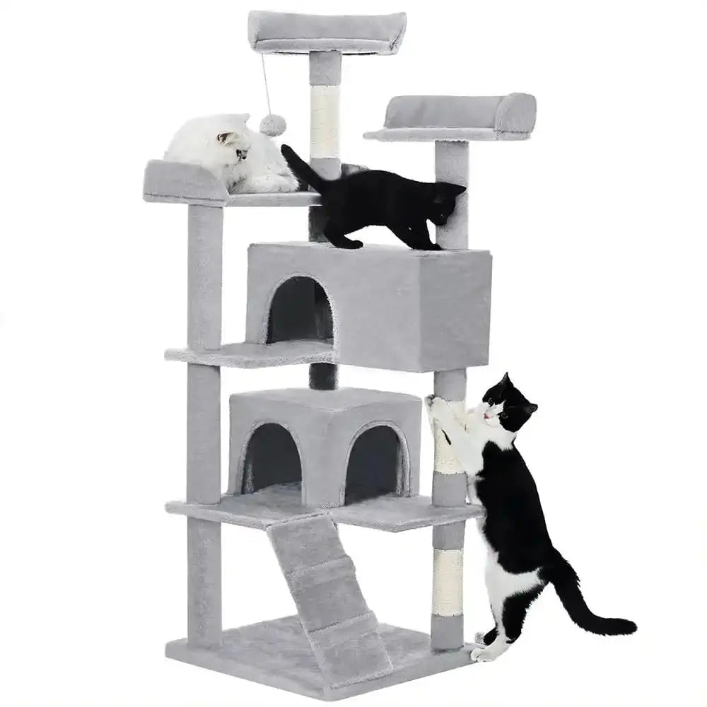 Sturdy Plush Multi-Level Cat Tree Tower with Cozy Condos & Scratching Posts Tektoty