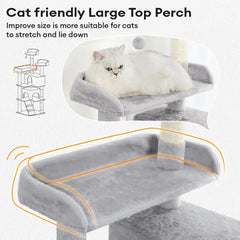 Sturdy Plush Multi-Level Cat Tree Tower with Cozy Condos & Scratching Posts