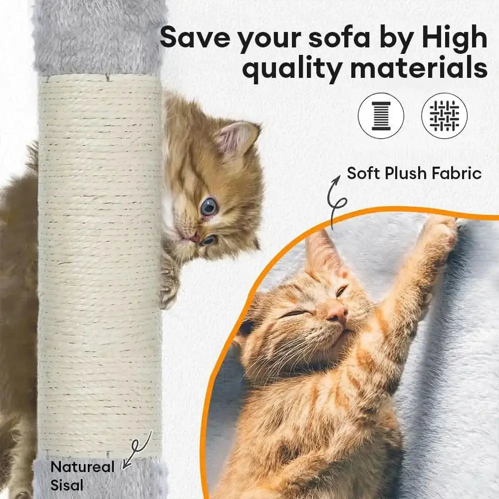 Sturdy Plush Multi-Level Cat Tree Tower with Cozy Condos & Scratching Posts Tektoty