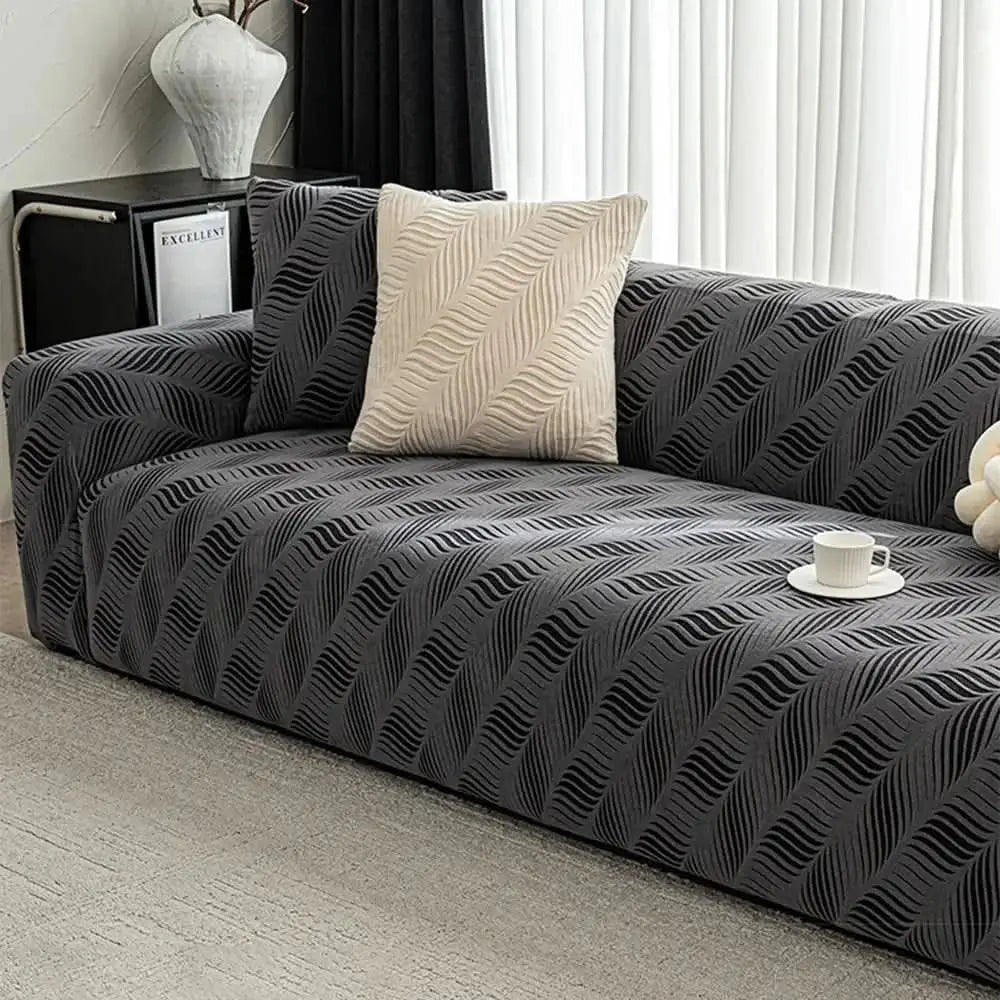 Thick Polar Fleece Jacquard Anti-Scratch Stretch Couch Cover Tektoty