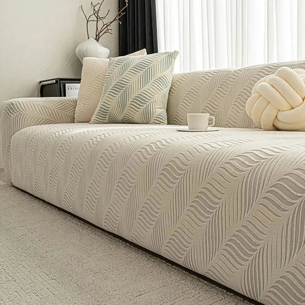 Thick Polar Fleece Jacquard Anti-Scratch Stretch Couch Cover Tektoty