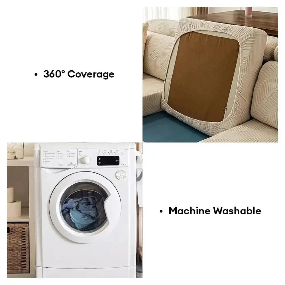 Wave Jacquard Polar Fleece Antistatic Protection Full Wrap Couch Cover Tektoty