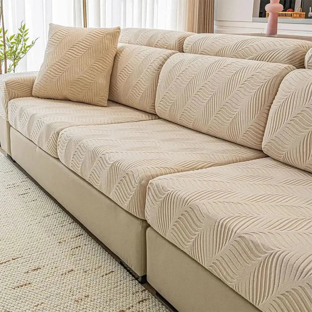 Wave Jacquard Polar Fleece Antistatic Protection Full Wrap Couch Cover Tektoty