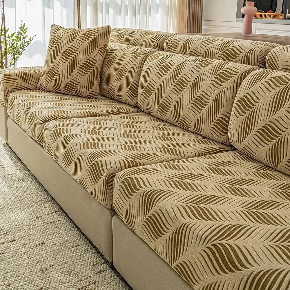 Wave Jacquard Polar Fleece Antistatic Protection Full Wrap Couch Cover Tektoty