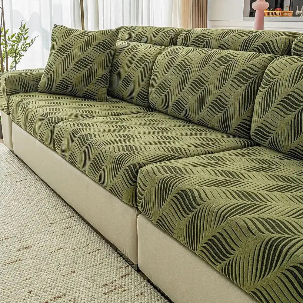 Wave Jacquard Polar Fleece Antistatic Protection Full Wrap Couch Cover Tektoty