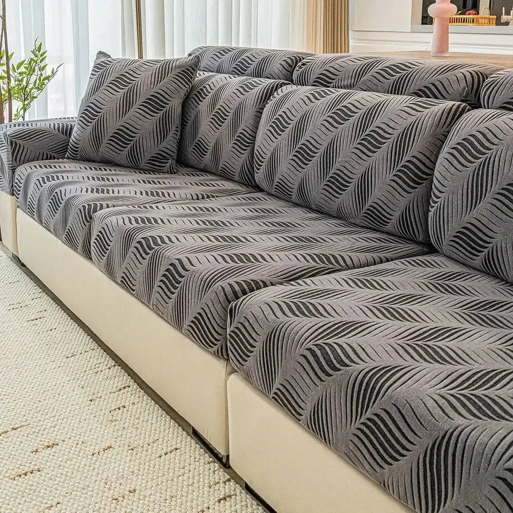 Wave Jacquard Polar Fleece Antistatic Protection Full Wrap Couch Cover Tektoty