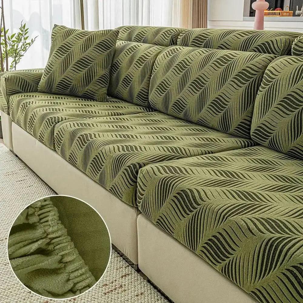 Wave Jacquard Polar Fleece Antistatic Protection Full Wrap Couch Cover Tektoty
