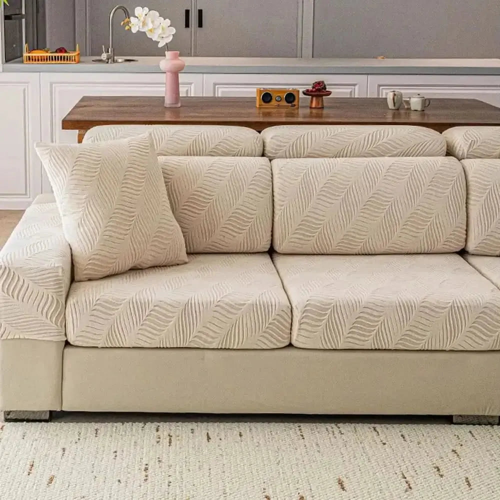 Wave Jacquard Polar Fleece Antistatic Protection Full Wrap Couch Cover Tektoty