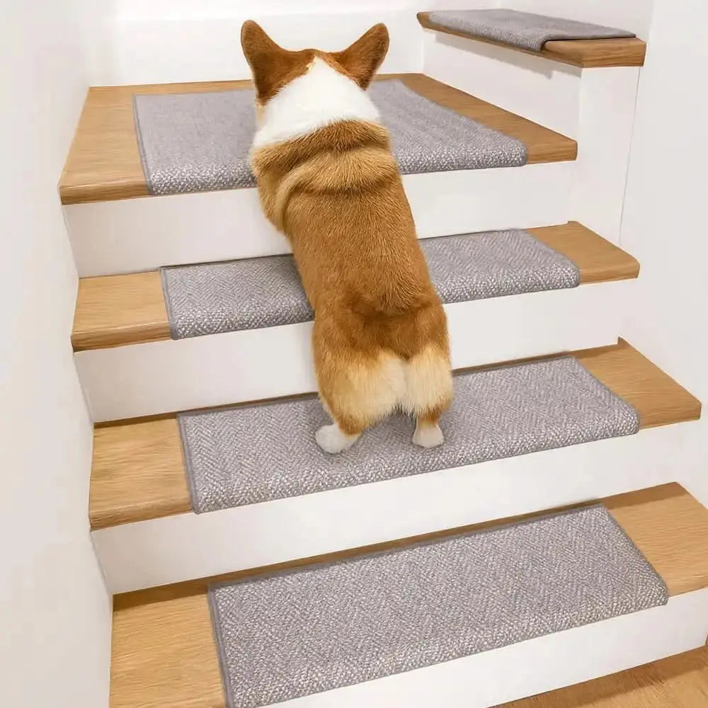 Soft Plush Indoor Stair Protectors Pet Friendly Tape Free Carpet Stair Treads Tektoty