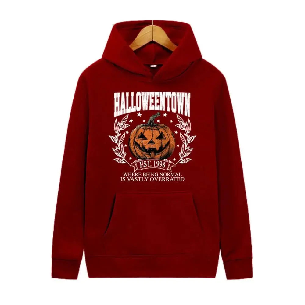Halloween Town 1998 Retro Halloween Sweatshirt Pumpkin Autumn Party Trendy Sweatshirt Men Womnen Brand Pullover Fleece Hoodies Tektoty