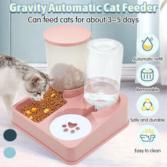 Gravity-Fed Pet Feeder & Water Dispenser