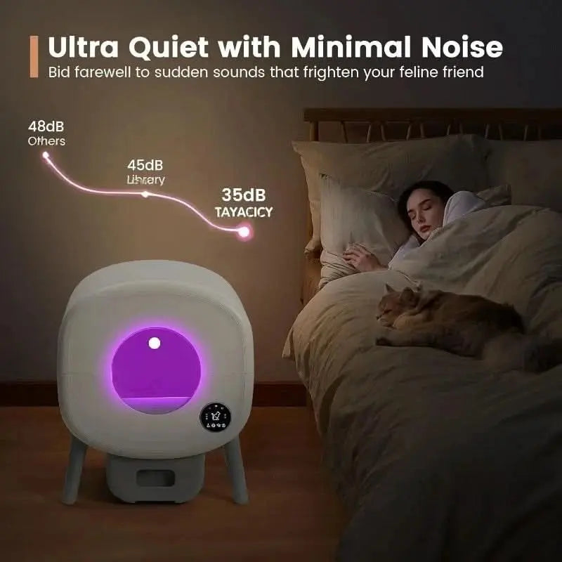 Smart Automatic Litter Box for Cats | XL Size, App-Controlled, & Odor Elimination Tektoty