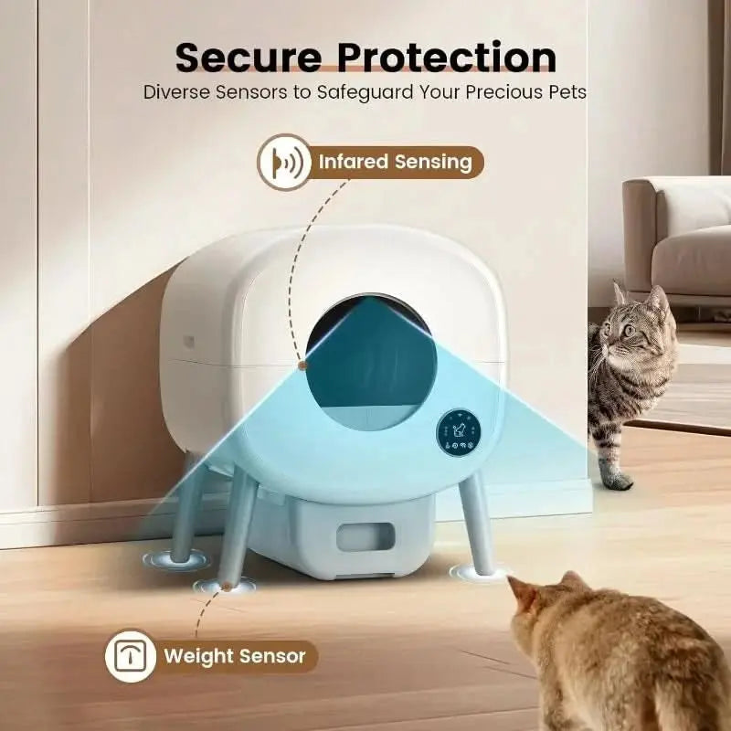Smart Automatic Litter Box for Cats | XL Size, App-Controlled, & Odor Elimination Tektoty