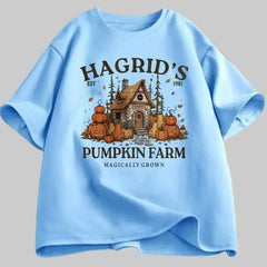 Hagrid's Pumpkin Farm T-Shirt | Women's Fall Season Retro Graphic Tee | Magically Grown Cotton Short Sleeve Tektoty