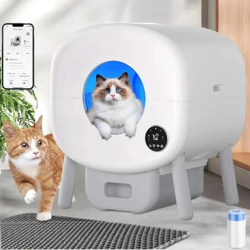 Smart Automatic Litter Box for Cats | XL Size, App-Controlled, & Odor Elimination Tektoty