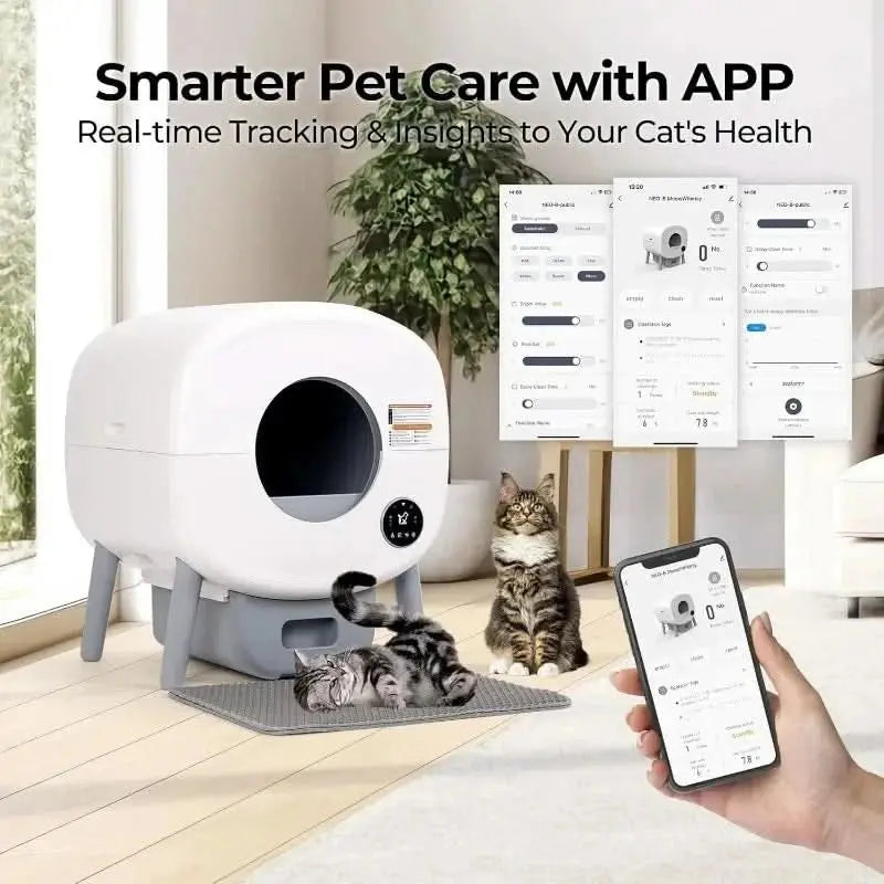 Smart Automatic Litter Box for Cats | XL Size, App-Controlled, & Odor Elimination Tektoty