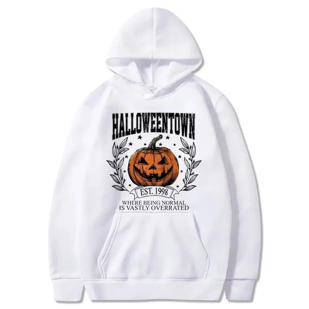 Halloween Town 1998 Retro Halloween Sweatshirt Pumpkin Autumn Party Trendy Sweatshirt Men Womnen Brand Pullover Fleece Hoodies Tektoty