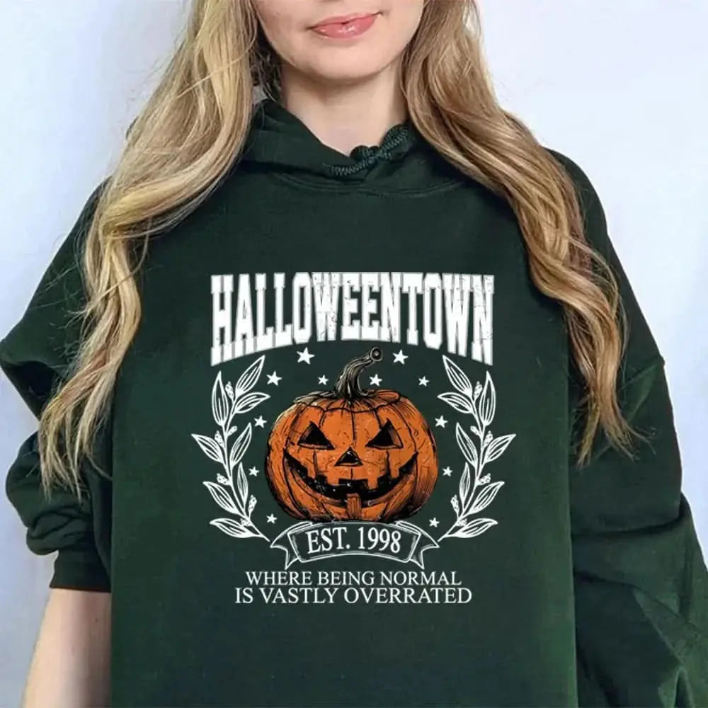 Halloween Town 1998 Retro Halloween Sweatshirt Pumpkin Autumn Party Trendy Sweatshirt Men Womnen Brand Pullover Fleece Hoodies Tektoty