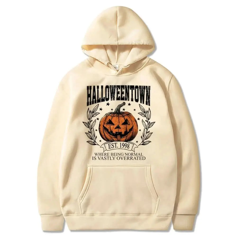 Halloween Town 1998 Retro Halloween Sweatshirt Pumpkin Autumn Party Trendy Sweatshirt Men Womnen Brand Pullover Fleece Hoodies Tektoty
