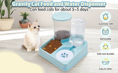 Gravity-Fed Pet Feeder & Water Dispenser