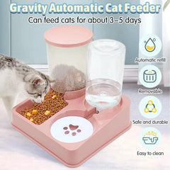 Gravity-Fed Pet Feeder & Water Dispenser