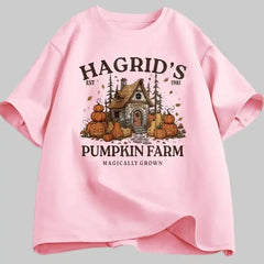 Hagrid's Pumpkin Farm T-Shirt | Women's Fall Season Retro Graphic Tee | Magically Grown Cotton Short Sleeve Tektoty