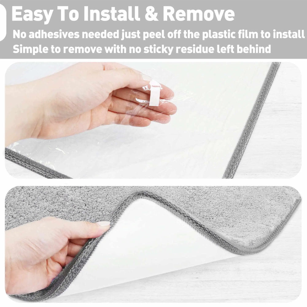 Solid Color Plush Stair Protectors Non-Slip Tape Free Carpet Stair Treads Tektoty