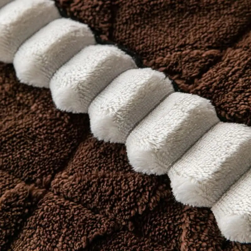 Thickened Short Plush Leaf Pattern Scratch Resistant Non-Slip Couch Cover Tektoty