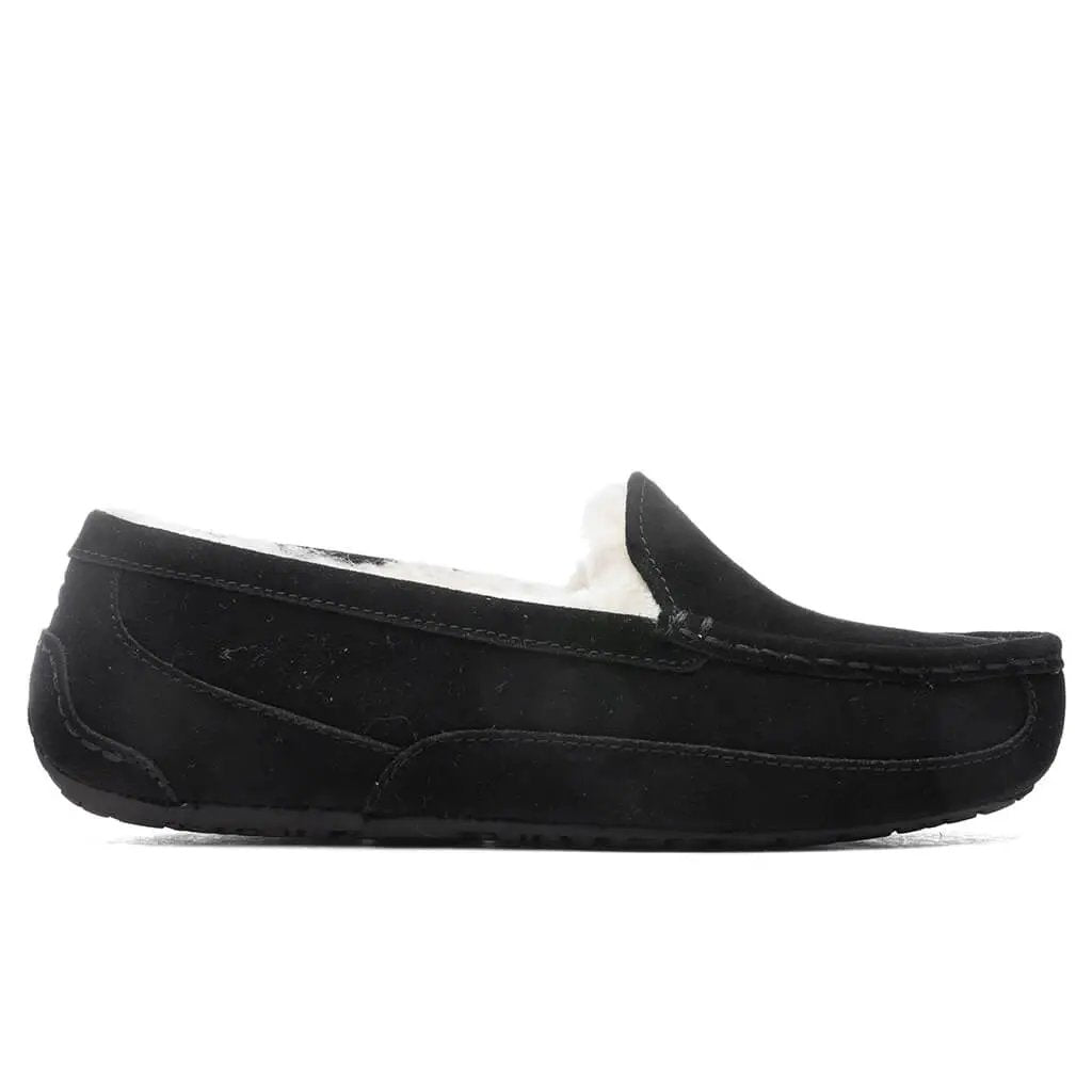 Kids Ascot Slipper - Black Suede Tektoty